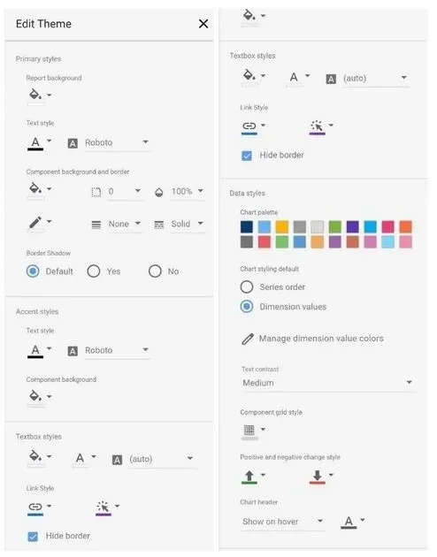 Edit theme